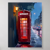 ロンドンイングランドレッドテレフォンブーストラベルアート ポスター (正面)