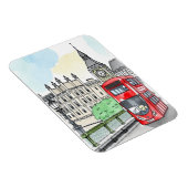 ロンドンイングランドレッドバスヴィンテージ旅行 マグネット (右側)