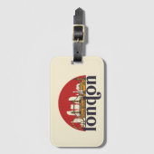 ロンドンイングランドレトロシティスカイラインシティスケープアート ラゲッジタグ (正面縦)