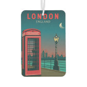 ロンドンイングランドレトロトラベルアートヴィンテージ カーエアーフレッシュナー (裏面)