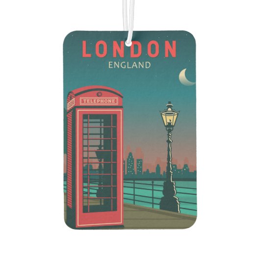 ロンドンイングランドレトロトラベルアートヴィンテージ カーエアーフレッシュナー (裏面)