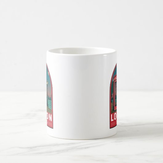 ロンドンイングランドレトロトラベルアートヴィンテージ コーヒーマグカップ (中央)
