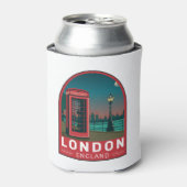 ロンドンイングランドレトロトラベルアートヴィンテージ 缶クーラー (缶正面)