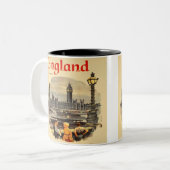 ロンドンイングランドヴィンテージスタイルビッグベン ツートーンマグカップ (正面左)