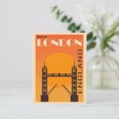 ロンドンイングランドヴィンテージタワーブリッジトラベル ポストカード (スタンド正面)