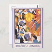 ロンドンイングランド旅行ヴィンテージパーティー ポストカード (正面/裏面)