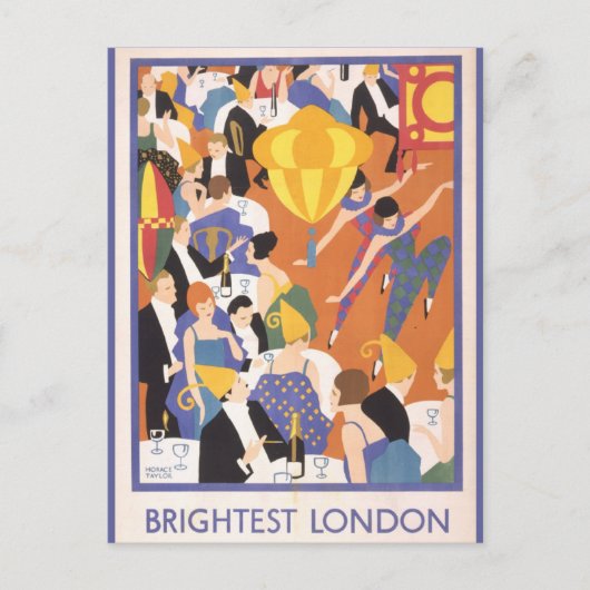 ロンドンイングランド旅行ヴィンテージパーティー ポストカード (正面)
