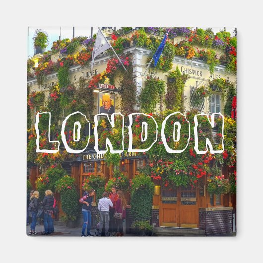 ロンドンイングランド素晴らしイギリスチャーチルアームズ マグネット (正面)