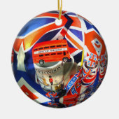ロンドンイングランド観光客アトラクション セラミックオーナメント (正面)
