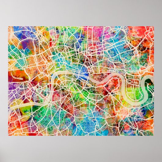 ロンドンイングランド通りの地図 ポスター (正面)