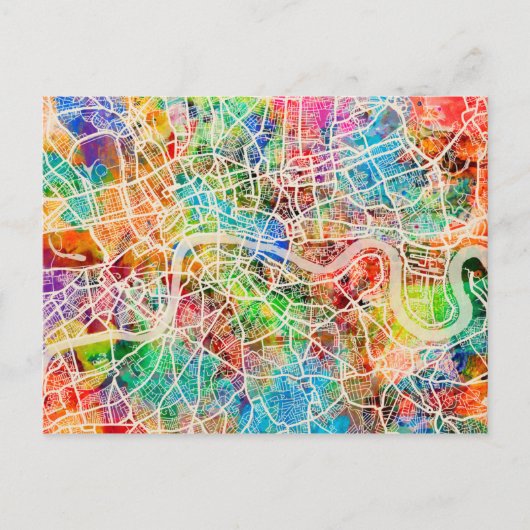 ロンドンイングランド通りの地図 ポストカード (正面)