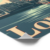 ロンドンイングランドUK有名ヴィンテージ旅行プレイス ポスター (角)