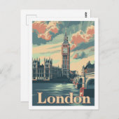 ロンドンイングランドUK有名ヴィンテージ旅行プレイス ポストカード (正面/裏面)