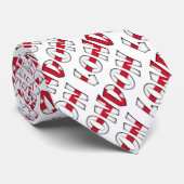 ロンドンイングリッシュフラッグカラーズイングランドタイポグラフィ ネクタイ (ロール)