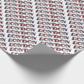 ロンドンイングリッシュフラッグカラーズイングランドタイポグラフィ ラッピングペーパー (角)