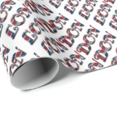 ロンドンイングリッシュフラッグカラーズイングランドタイポグラフィ ラッピングペーパー (ロールコーナー)