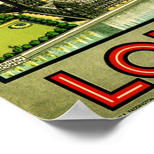 ロンドンイング素晴らしランドイギリスGWRヴィンテージ鉄道 ポスター (角)