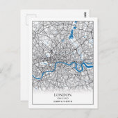 ロンドンイング統一されたリンドキングダムシティマップトラベル ポストカード (正面/裏面)