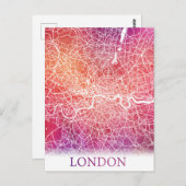 ロンドンイング統一されたリンドキングダムシティマップトラベル ポストカード (正面/裏面)