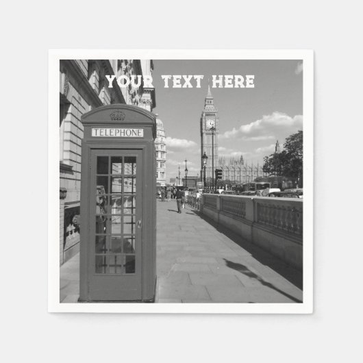 ロンドンイング統一されたリンドキングダムビッグベンUKナプキンス スタンダードカクテルナプキン (正面)