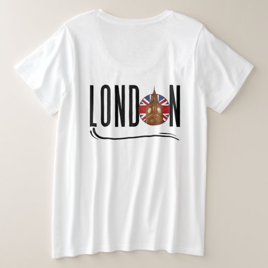 ロンドンウィメンズプラスサイズTシャツ プラスサイズTシャツ (デザイン裏面)