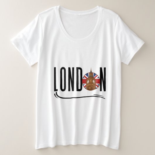 ロンドンウィメンズプラスサイズTシャツ プラスサイズTシャツ (デザイン正面)