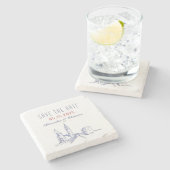 ロンドンウェディングザデイト招待状 ストーンコースター (横)