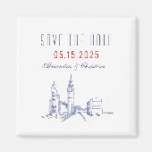 ロンドンウェディングセーブザデート招待状 マグネット (正面)