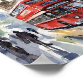 ロンドンウォーターカラーアートプリント ポスター (角)