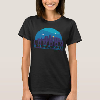 ロンドンオンタリオカナダシティスカイラインシルエットアウトル Tシャツ