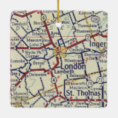 ロンドンオンタリオヴィンテージの地図 セラミックオーナメント (裏面)