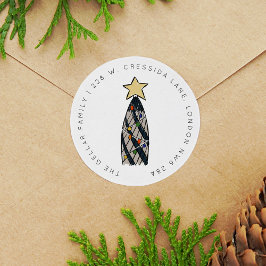 ロンドンガーキンタワークリスマスツリー差出人住所 ラウンドシール