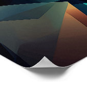 ロンドンキュービストの夜モダン – 幾何学的な街並み ポスター (角)