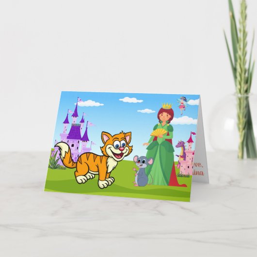 ロンドンクイーンプッシーキャットファブビジットおもしろい童話 カード (正面)