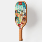 ロンドンクリスマスシティ名前をカスタムする ピックルボールラケット (左)