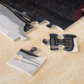 ロンドンクリスマスナイトシティスケープレトロインスパイア- ジグソーパズル (側面)