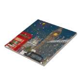 ロンドンクリスマスナイトシティスケープレトロインスパイア- タイル (側面)