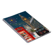 ロンドンクリスマスナイトシティスケープレトロインスパイア- ノートブック (右側)