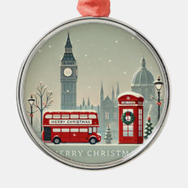 ロンドンクリスマス | ビッグベンと祭りのロンドン メタルオーナメント