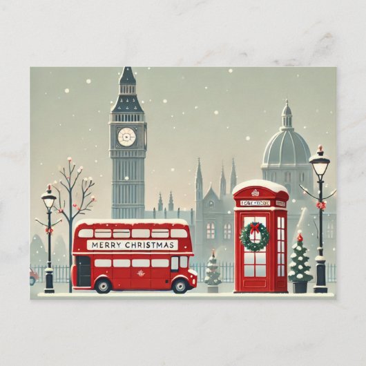 ロンドンクリスマス | ビッグベン&フェスティバルロンドン シーズンポストカード (正面)