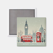 ロンドンクリスマス | ビッグベン&フェスティバルロンドン マグネット (正面/裏面)
