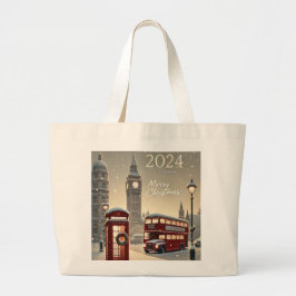 ロンドンクリスマス | ビッグベン&フェスティバルロンドン ラージトートバッグ