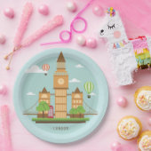 ロンドンクールシティイラストレーション ペーパープレート (パーティー)