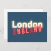 ロンドンコンテンポラリーネオンライトタイポグラフィ ポストカード (正面/裏面)