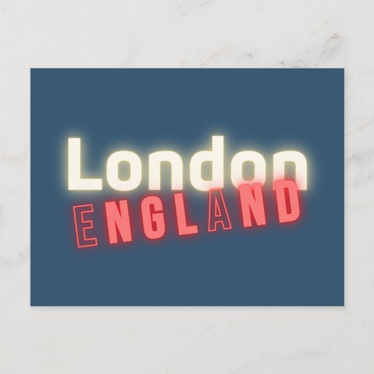 ロンドンコンテンポラリーネオンライトタイポグラフィ ポストカード (正面)