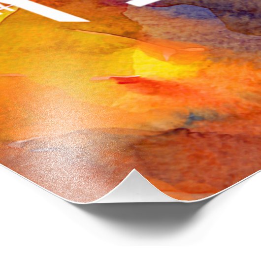 ロンドンサンセットウォーターカラー抽象芸術スカイラインプリント フォトプリント (角)