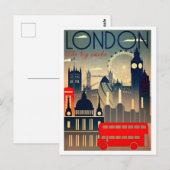 ロンドンザビッグスモークトラベルホリデイレトロ ポストカード (正面/裏面)
