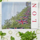 ロンドンザモール茶タオル キッチンタオル (折り畳み)