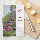 ロンドンザモール茶タオル キッチンタオル (四つ折り)