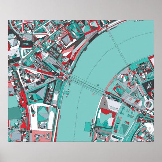 ロンドンシティの構造マップ ポスター (正面)